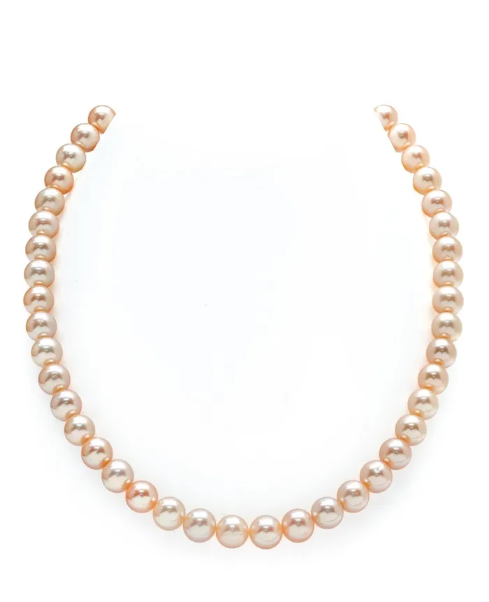 Necklaces 7075mm Peach Freshwater Pearl Necklace AAA Quality spt