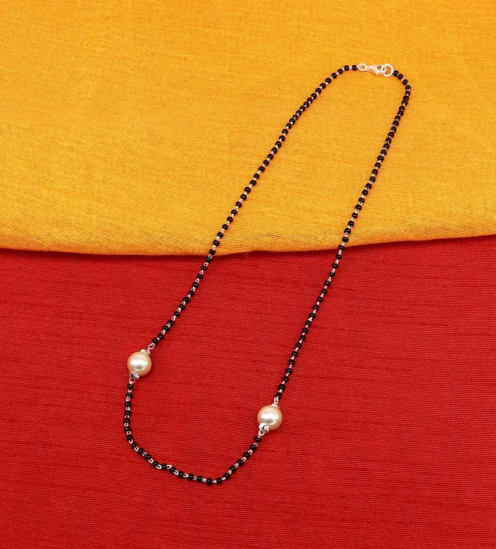 Necklaces 925 sterling silver black beads chain necklace vintage stylish fancy necklace traditional style brides Mangalsutra necklace India set218 TRIBAL ORNAMENTS