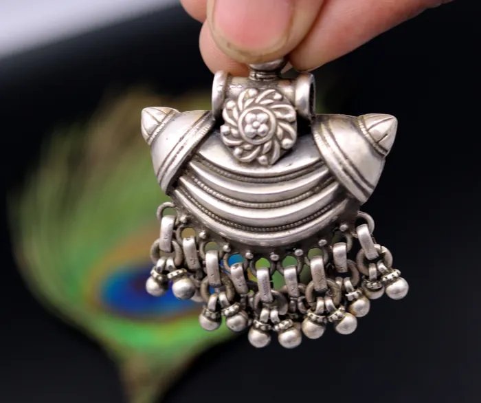 Necklaces 925 sterling silver handmade customized vintage design pretty charm pendant necklace belly dance personalized tribal jewelry gifting nsp394 TRIBAL ORNAMENTS