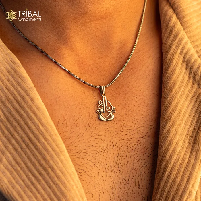 Necklaces 925 sterling silver handmade stylish design small shrishree pendant best gifting jewelry religious pendant custom jewelry ssp1714 TRIBAL ORNAMENTS