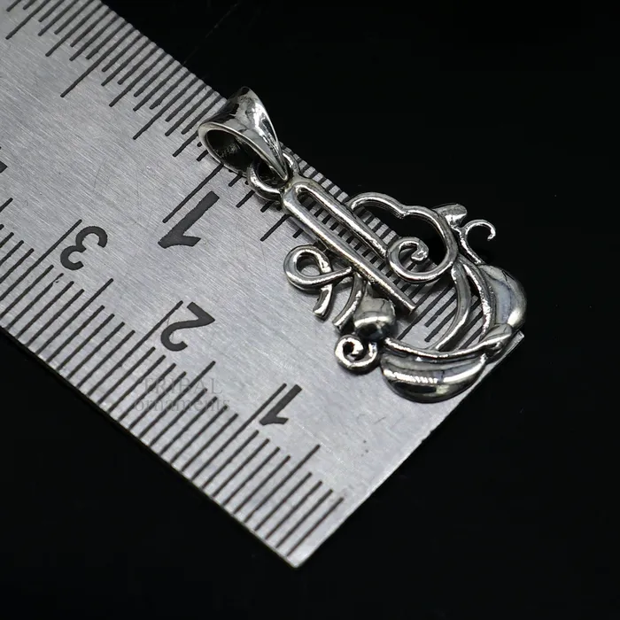 Necklaces 925 sterling silver handmade stylish design small shrishree pendant best gifting jewelry religious pendant custom jewelry ssp1714 TRIBAL ORNAMENTS