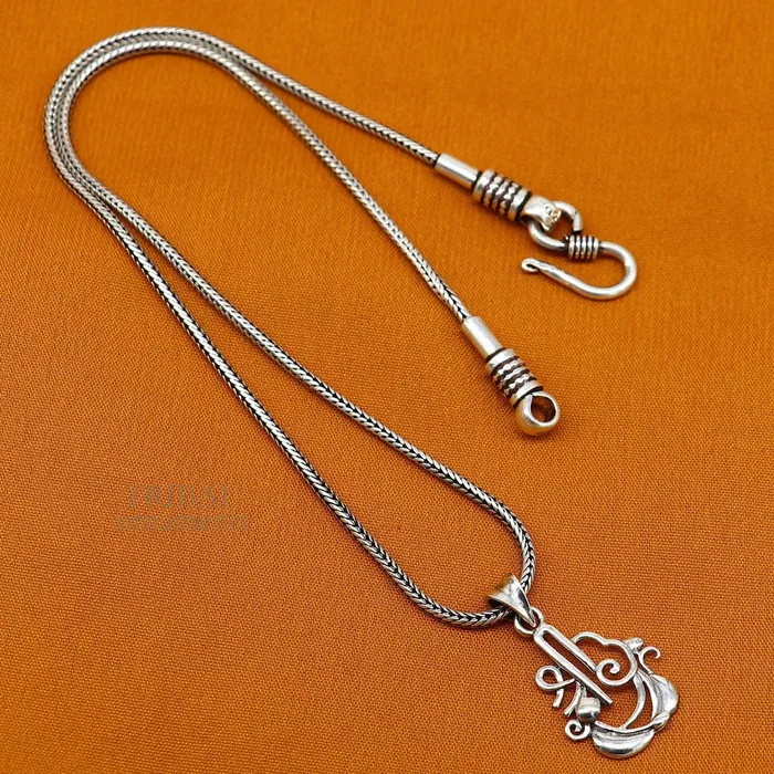 Necklaces 925 sterling silver handmade stylish design small shrishree pendant best gifting jewelry religious pendant custom jewelry ssp1714 TRIBAL ORNAMENTS