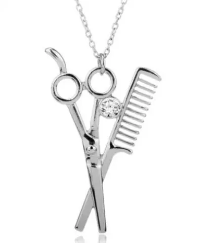 Necklaces alice AZ947 Silver Scissor Comb Hair Dresser Necklace with FREE EARRINGS Necklaces alice AZ947 Silver Scissor Comb Hair Dresser Necklace with FREE EARRINGS