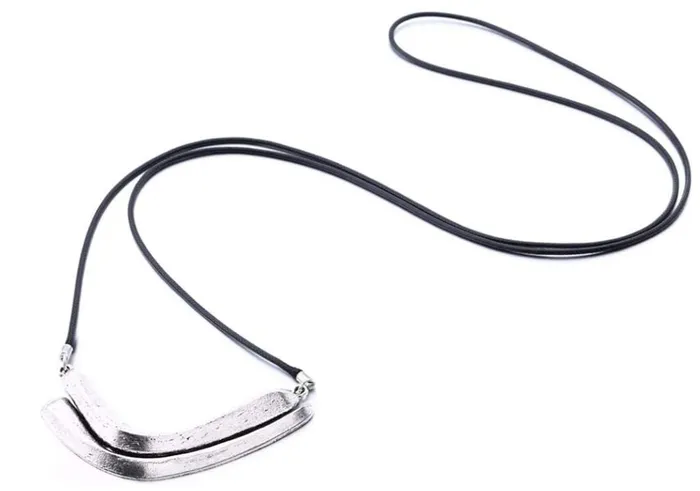 Necklaces AZ107 Silver Art Deco Long Leather Cord Necklace with FREE EARRINGS alice Necklaces AZ107 Silver Art Deco Long Leather Cord Necklace with FREE EARRINGS alice