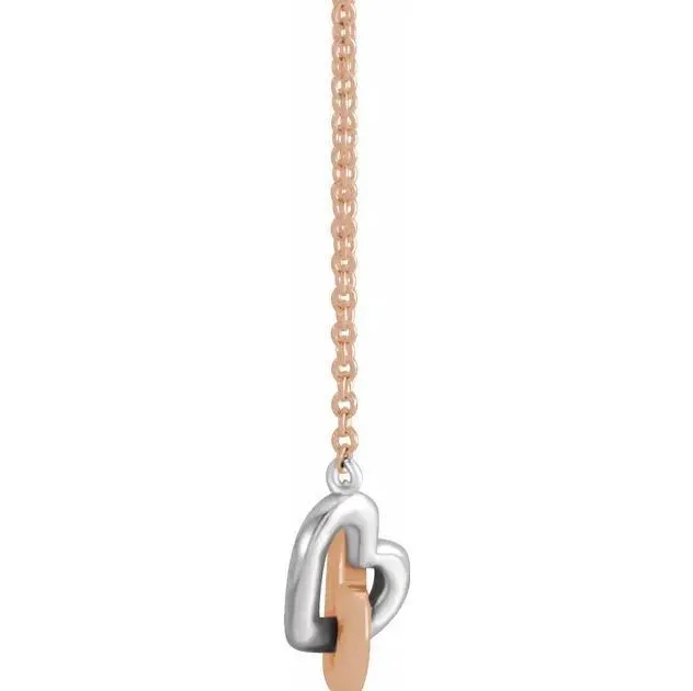 Necklaces Fire Brilliance Interlocking Heart 16 Necklace