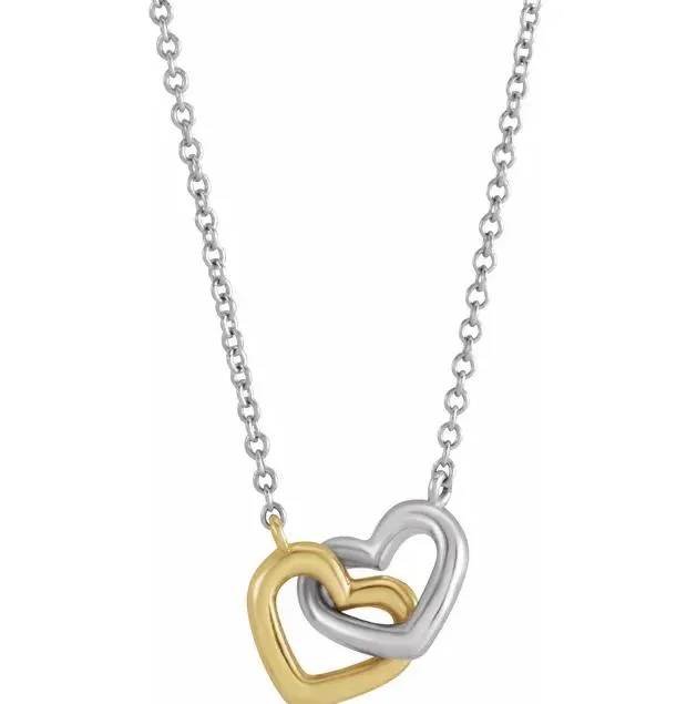 Necklaces Fire Brilliance Interlocking Heart 16 Necklace