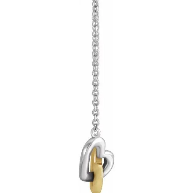 Necklaces Fire Brilliance Interlocking Heart 16 Necklace