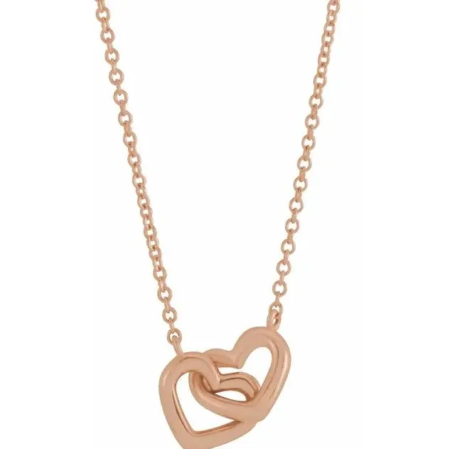 Necklaces Fire Brilliance Interlocking Heart 16 Necklace