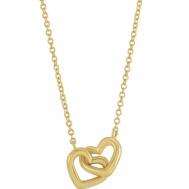 Necklaces Fire Brilliance Interlocking Heart 16 Necklace