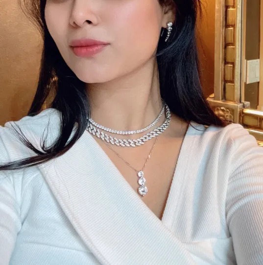 Necklaces Jewelvers 18K GoldFilled Zirconia Pave Necklace