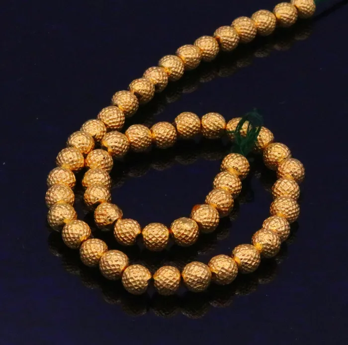 Necklaces Lot of 50 pieces Vintage handmade 20kt yellow gold beads ball for excellent jewelry making idea tribal rajasthani beads TRIBAL ORNAMENTS