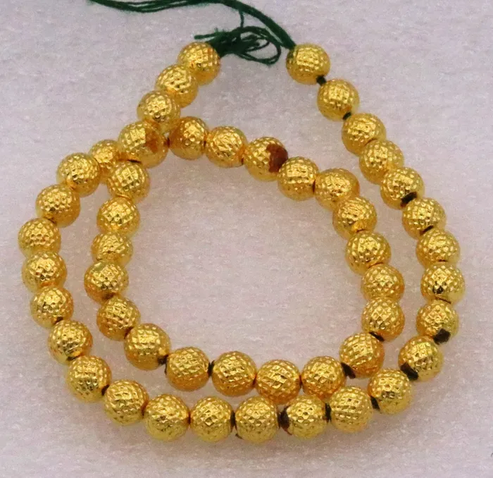 Necklaces Lot of 50 pieces Vintage handmade 20kt yellow gold beads ball for excellent jewelry making idea tribal rajasthani beads TRIBAL ORNAMENTS