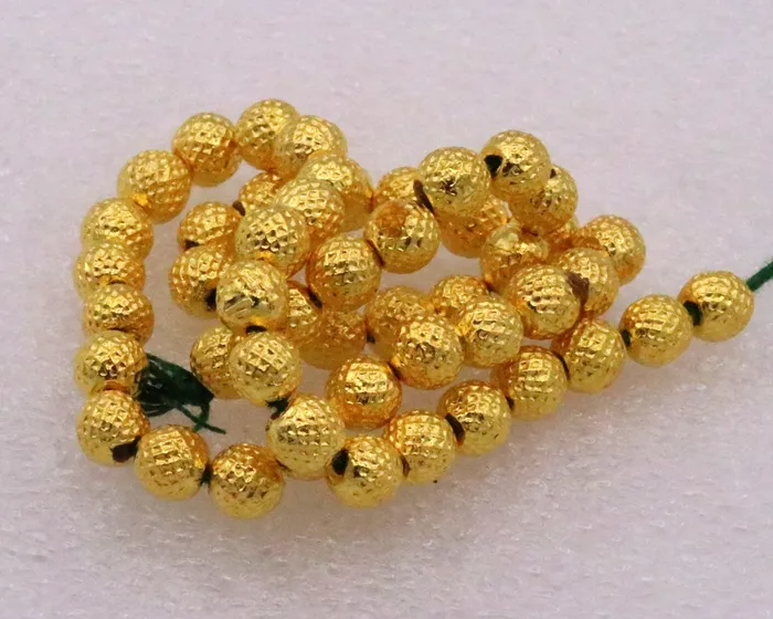 Necklaces Lot of 50 pieces Vintage handmade 20kt yellow gold beads ball for excellent jewelry making idea tribal rajasthani beads TRIBAL ORNAMENTS