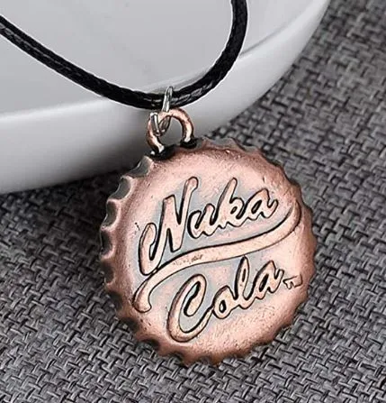 Necklaces polly AZ372 Bronze Cola Bottle Cap on Leather Cord Necklace with FREE EARRINGS Necklaces polly AZ372 Bronze Cola Bottle Cap on Leather Cord Necklace with FREE EARRINGS