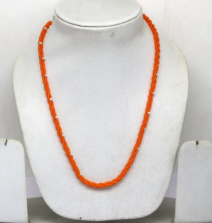 Necklaces TRIBAL ORNAMENTS 19 925 sterling silver galaxy necklace triple strands semi precious stone beads with randomly placed silver beads necklace set136