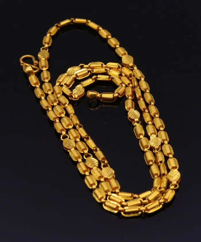 Necklaces TRIBAL ORNAMENTS 22Kt yelllow gold amazing stylish handmade gorgeous certified royal link chain necklace unisex jewelry from Rajasthan India Necklaces TRIBAL ORNAMENTS 22Kt yelllow gold amazing stylish handmade gorgeous certified royal link chain necklace unisex jewelry from Rajasthan India