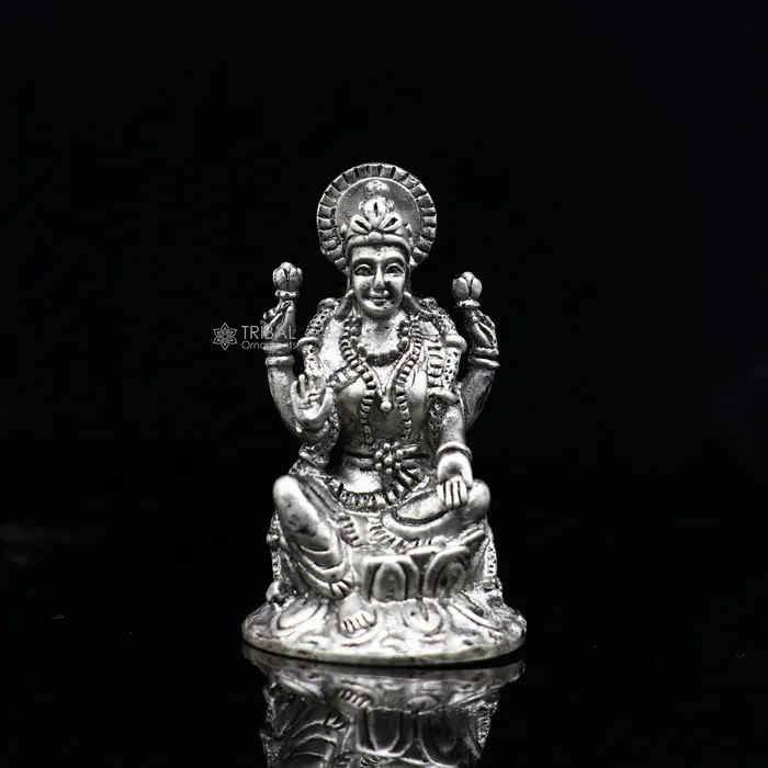 Necklaces TRIBAL ORNAMENTS 925 Silver Goddess Lakshmi Divine statue figurine for pujabest way for Diwali festival puja or worshipping for wealth and prosperity art752 Necklaces TRIBAL ORNAMENTS 925 Silver Goddess Lakshmi Divine statue figurine for pujabest way for Diwali festival puja or worshipping for wealth and prosperity art752