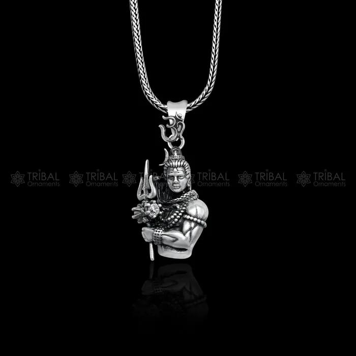 Necklaces TRIBAL ORNAMENTS 925 Sterling silver handmade lord maha deva pendantnsp853