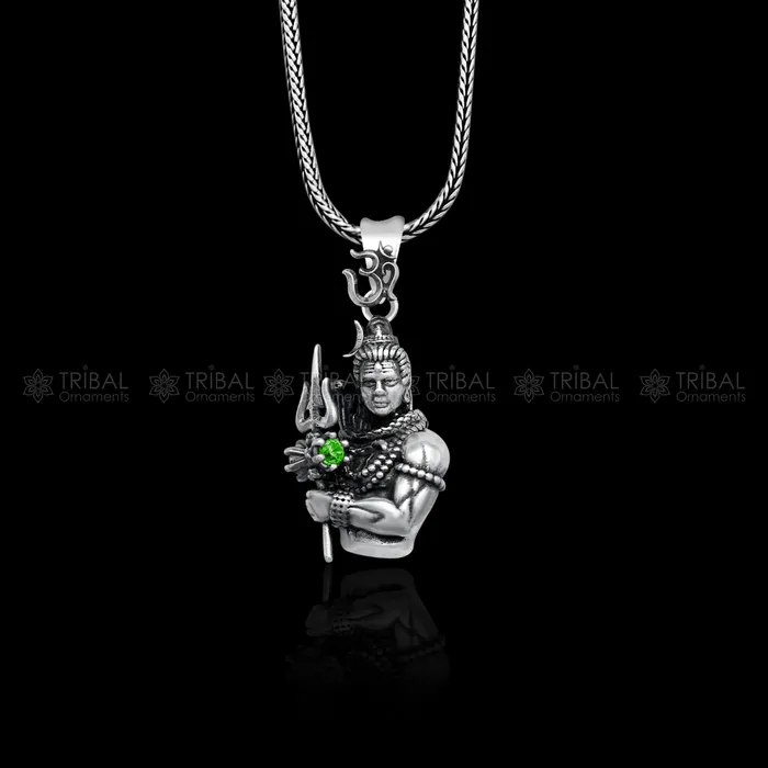 Necklaces TRIBAL ORNAMENTS 925 Sterling silver handmade lord maha deva pendantnsp853