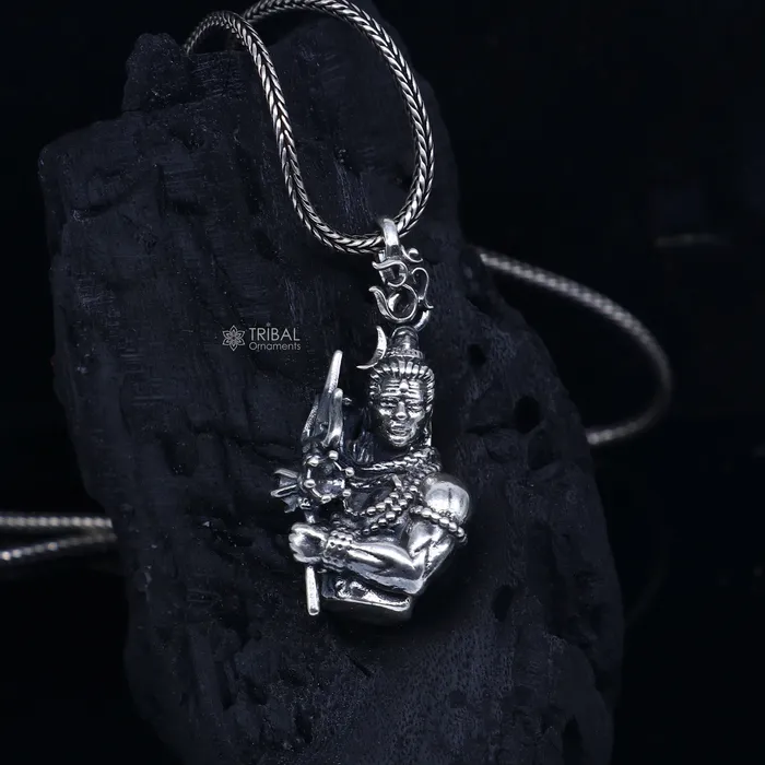 Necklaces TRIBAL ORNAMENTS 925 Sterling silver handmade lord maha deva pendantnsp853