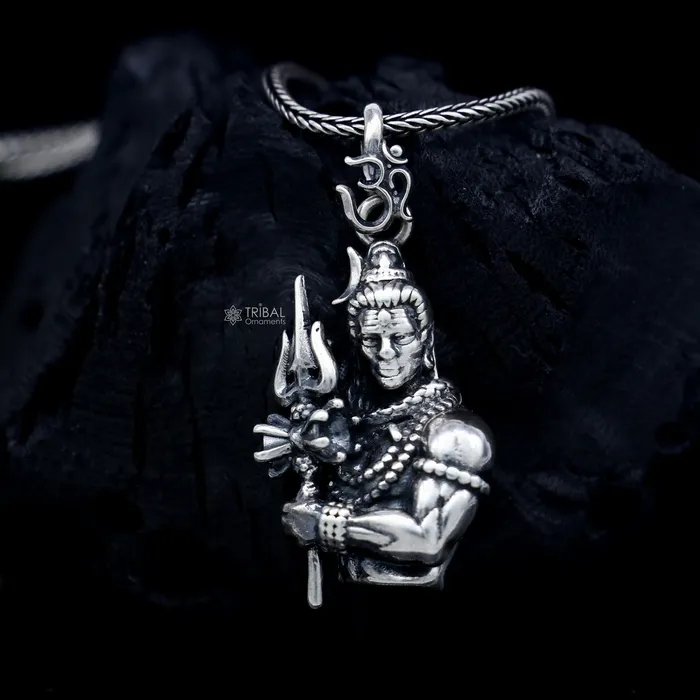 Necklaces TRIBAL ORNAMENTS 925 Sterling silver handmade lord maha deva pendantnsp853