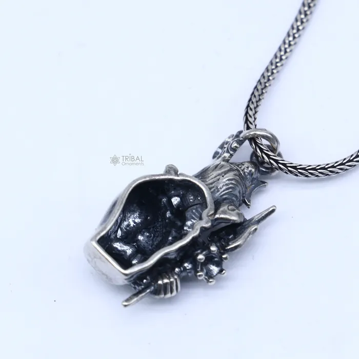 Necklaces TRIBAL ORNAMENTS 925 Sterling silver handmade lord maha deva pendantnsp853