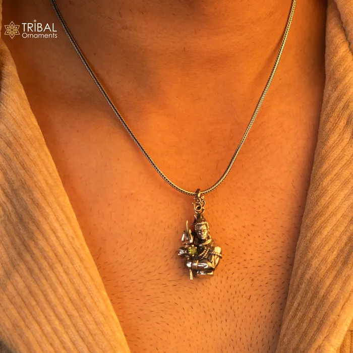 Necklaces TRIBAL ORNAMENTS 925 Sterling silver handmade lord maha deva pendantnsp853