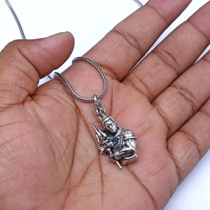 Necklaces TRIBAL ORNAMENTS 925 Sterling silver handmade lord maha deva pendantnsp853