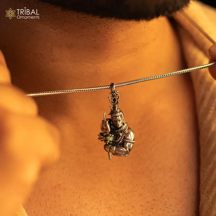 Necklaces TRIBAL ORNAMENTS 925 Sterling silver handmade lord maha deva pendantnsp853