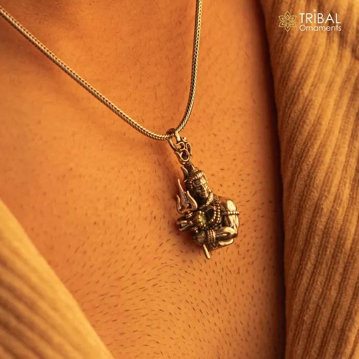 Necklaces TRIBAL ORNAMENTS 925 Sterling silver handmade lord maha deva pendantnsp853