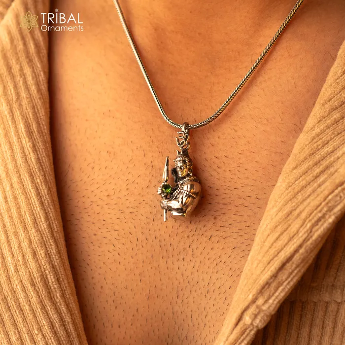 Necklaces TRIBAL ORNAMENTS 925 Sterling silver handmade lord maha deva pendantnsp853