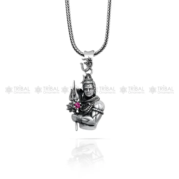 Necklaces TRIBAL ORNAMENTS 925 Sterling silver handmade lord maha deva pendantnsp853