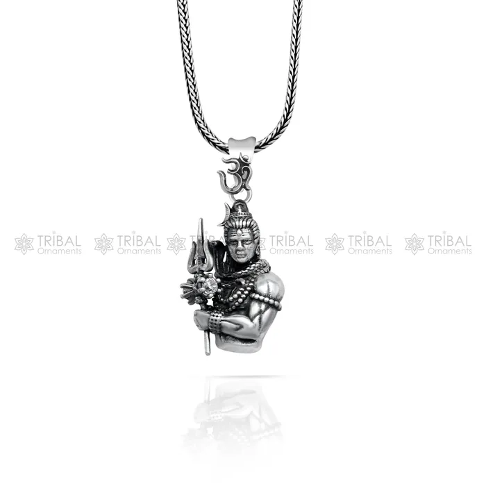 Necklaces TRIBAL ORNAMENTS 925 Sterling silver handmade lord maha deva pendantnsp853