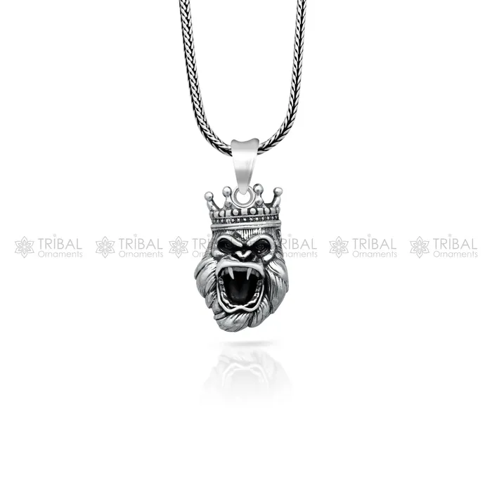 Necklaces TRIBAL ORNAMENTS 925 Sterling silver handmade unique design king kong pendant nsp877 Necklaces TRIBAL ORNAMENTS 925 Sterling silver handmade unique design king kong pendant nsp877