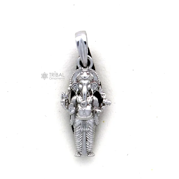 Necklaces TRIBAL ORNAMENTS 925 sterling silver Lord Ganesha standing design pendant necklace Lord Ganesha unique style handmade pendant for unisex gift Nsp824