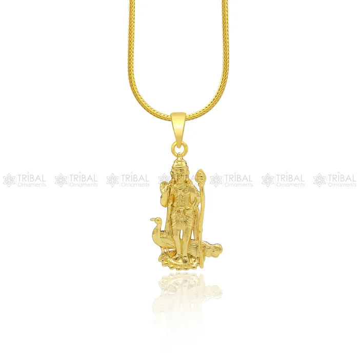 Necklaces TRIBAL ORNAMENTS 925 sterling silver or gold polished handmade Lord mugan kartikeya stylish pendant nsp888 Necklaces TRIBAL ORNAMENTS 925 sterling silver or gold polished handmade Lord mugan kartikeya stylish pendant nsp888
