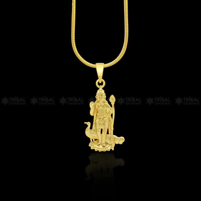 Necklaces TRIBAL ORNAMENTS 925 sterling silver or gold polished handmade Lord mugan kartikeya stylish pendant nsp888 Necklaces TRIBAL ORNAMENTS 925 sterling silver or gold polished handmade Lord mugan kartikeya stylish pendant nsp888