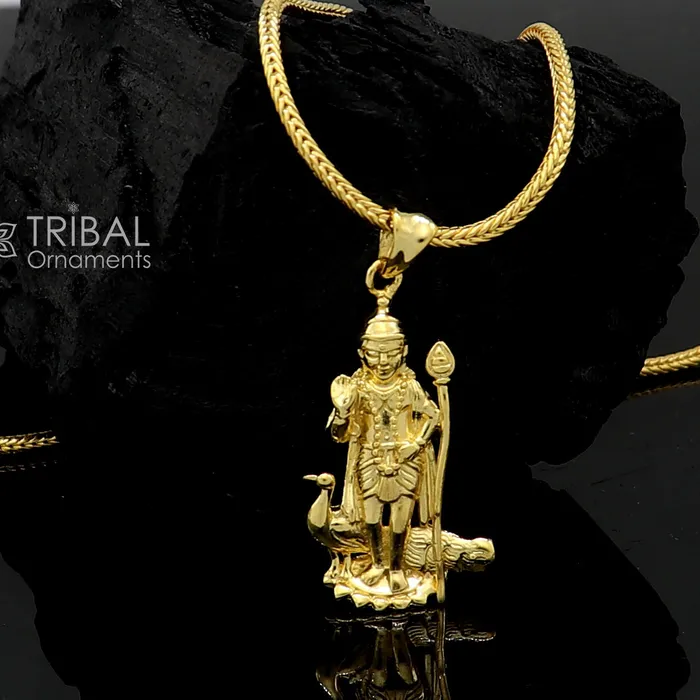 Necklaces TRIBAL ORNAMENTS 925 sterling silver or gold polished handmade Lord mugan kartikeya stylish pendant nsp888 Necklaces TRIBAL ORNAMENTS 925 sterling silver or gold polished handmade Lord mugan kartikeya stylish pendant nsp888
