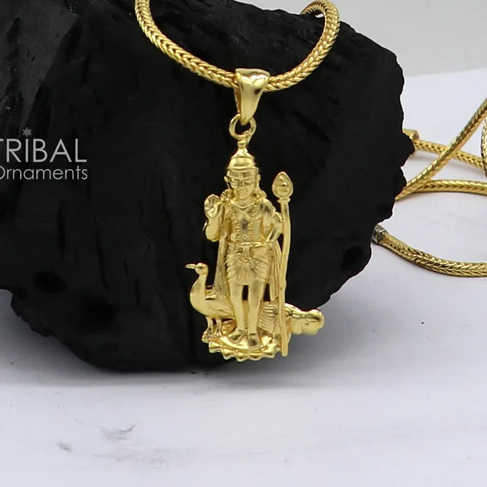 Necklaces TRIBAL ORNAMENTS 925 sterling silver or gold polished handmade Lord mugan kartikeya stylish pendant nsp888 Necklaces TRIBAL ORNAMENTS 925 sterling silver or gold polished handmade Lord mugan kartikeya stylish pendant nsp888