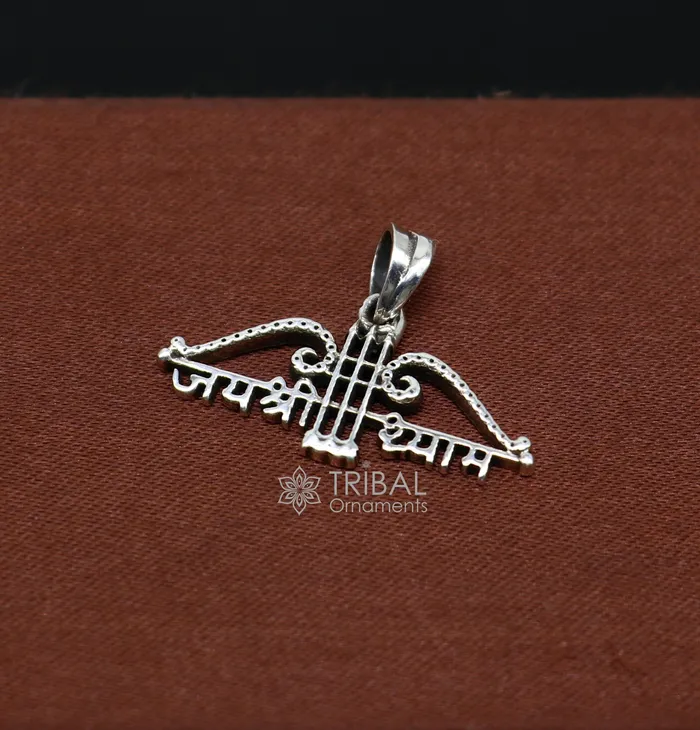 Necklaces TRIBAL ORNAMENTS 925 sterling silver Trendy Divine Khatushyam ji Dhanush pendant unique Jai Shree Shyam pendant for both girls and boys jewelry ssp623 Necklaces TRIBAL ORNAMENTS 925 sterling silver Trendy Divine Khatushyam ji Dhanush pendant unique Jai Shree Shyam pendant for both girls and boys jewelry ssp623