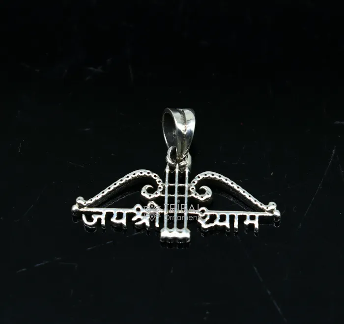 Necklaces TRIBAL ORNAMENTS 925 sterling silver Trendy Divine Khatushyam ji Dhanush pendant unique Jai Shree Shyam pendant for both girls and boys jewelry ssp623