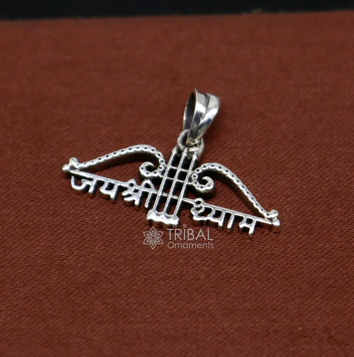 Necklaces TRIBAL ORNAMENTS 925 sterling silver Trendy Divine Khatushyam ji Dhanush pendant unique Jai Shree Shyam pendant for both girls and boys jewelry ssp623