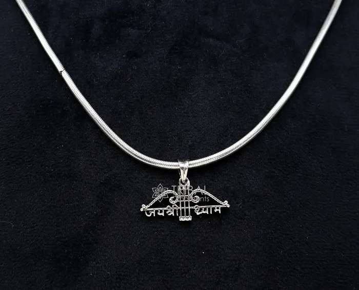 Necklaces TRIBAL ORNAMENTS 925 sterling silver Trendy Divine Khatushyam ji Dhanush pendant unique Jai Shree Shyam pendant for both girls and boys jewelry ssp623