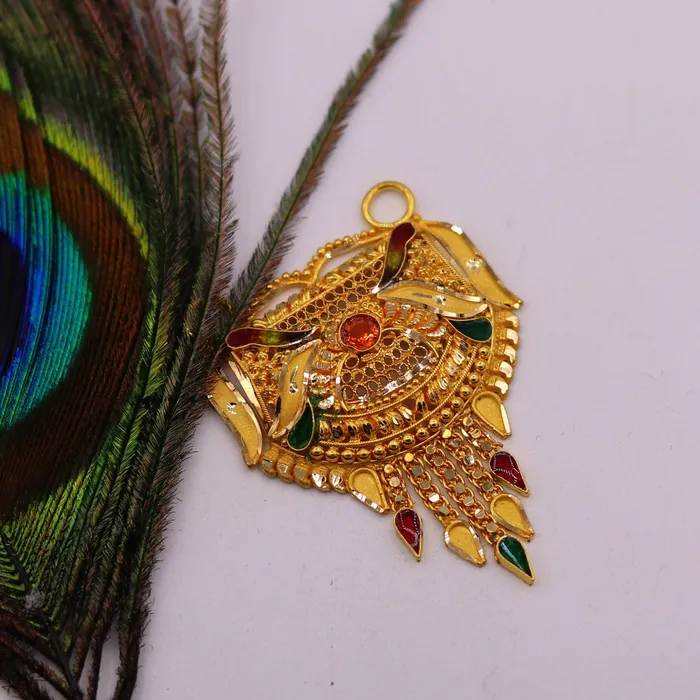 Necklaces TRIBAL ORNAMENTS Antique desing Genuine certified 22kt yellow gold filigree work meenakari pendant necklace traditional art of indian tribal jewelry gp15 Necklaces TRIBAL ORNAMENTS Antique desing Genuine certified 22kt yellow gold filigree work meenakari pendant necklace traditional art of indian tribal jewelry gp15