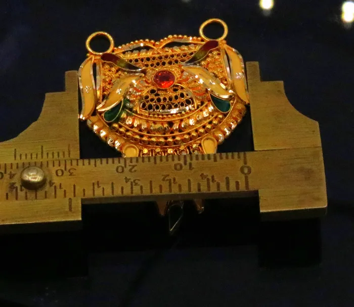 Necklaces TRIBAL ORNAMENTS Antique desing Genuine certified 22kt yellow gold filigree work meenakari pendant necklace traditional art of indian tribal jewelry gp15