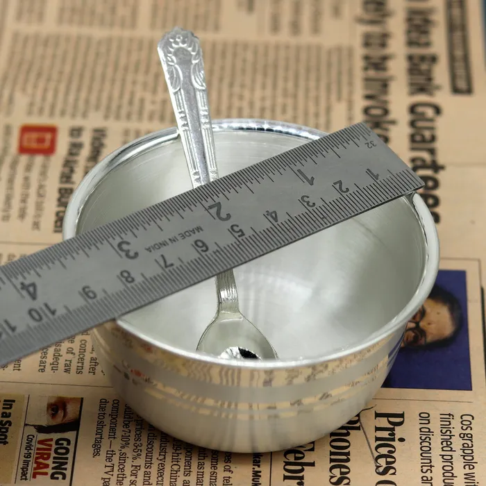Necklaces TRIBAL ORNAMENTS Exclusive 999 pure silver handmade utensils bowl and spoon kitchen serving bowl silver vessel baby feeding baby healthy tumbler sv92