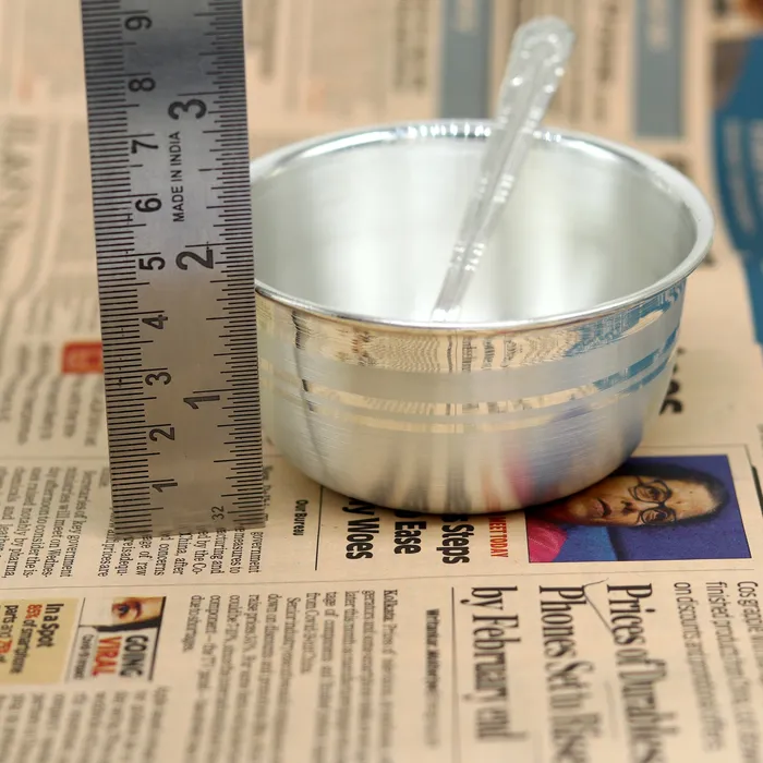 Necklaces TRIBAL ORNAMENTS Exclusive 999 pure silver handmade utensils bowl and spoon kitchen serving bowl silver vessel baby feeding baby healthy tumbler sv92