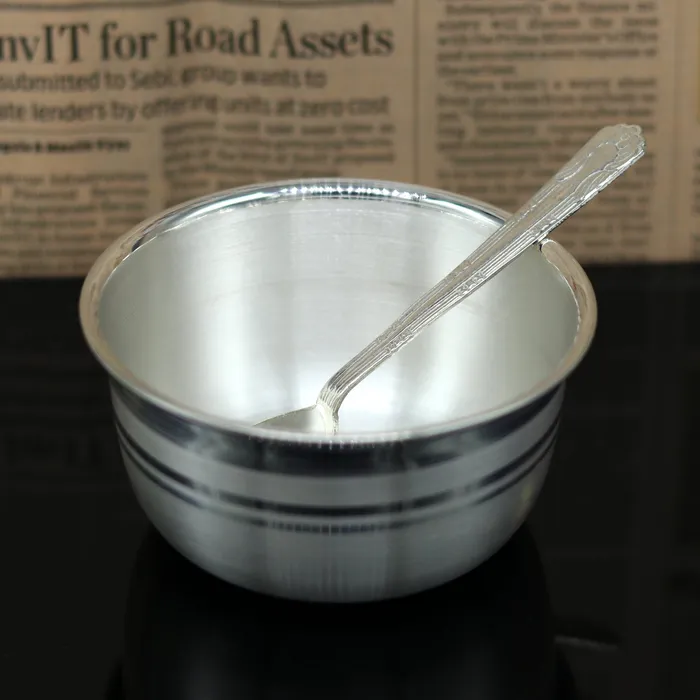 Necklaces TRIBAL ORNAMENTS Exclusive 999 pure silver handmade utensils bowl and spoon kitchen serving bowl silver vessel baby feeding baby healthy tumbler sv92