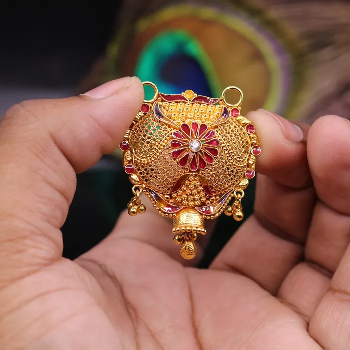 Necklaces TRIBAL ORNAMENTS Vintage antique design handmade gorgeous 22kt yellow gold pendant excellent wedding bridal jewelry from Rajasthan India