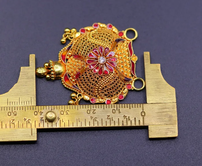 Necklaces TRIBAL ORNAMENTS Vintage antique design handmade gorgeous 22kt yellow gold pendant excellent wedding bridal jewelry from Rajasthan India